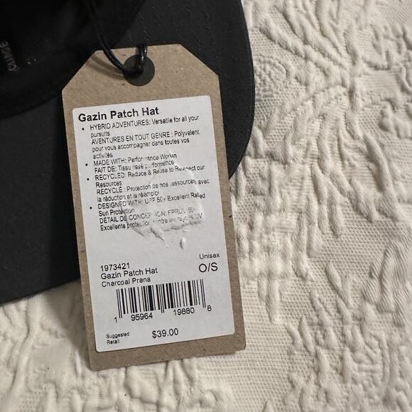 prAna Gazin Patch Hat Performance Woven Charcoal Prana Unisex O/S UFP 50+ Rated - Picture 5 of 5